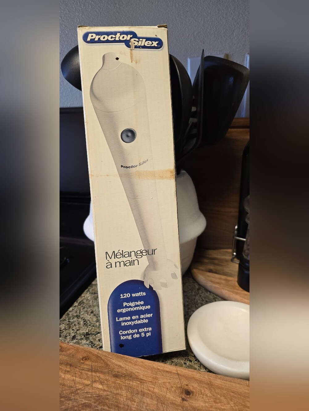White Handheld Immersion Blender
